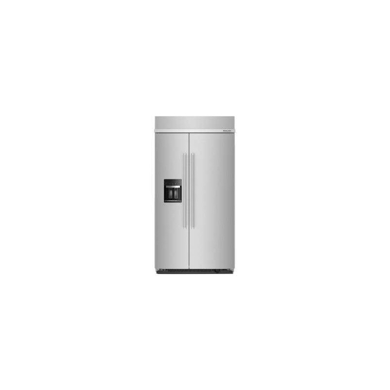 Réfrigérateur côte à côte encastrable 42 po avec distributeur de glaçons et d'eau, 25 pi.cu, acier inoxydable, KitchenAid KBSD7