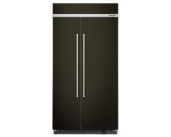 42" 26 cu. ft. Built-In Side-by-Side Refrigerator, Black Stainless Steel with Printed Shield Finish, KitchenAid KBSN702MBS