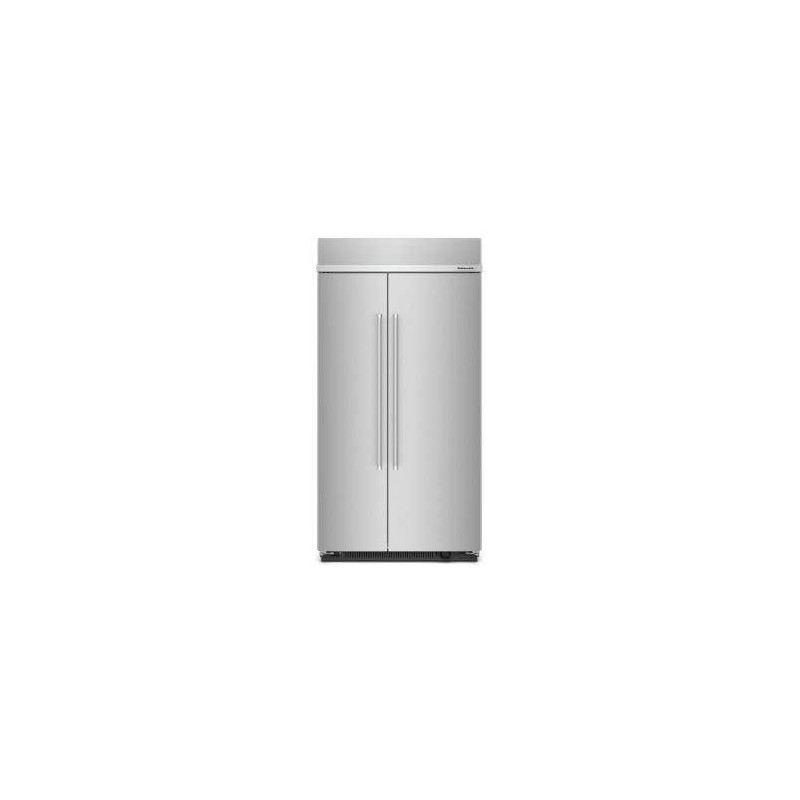 Réfrigérateur côte à côte encastrable de 42 po, 26 pi³, acier inoxydable avec finition bouclier d'impression, KitchenAid KBSN70