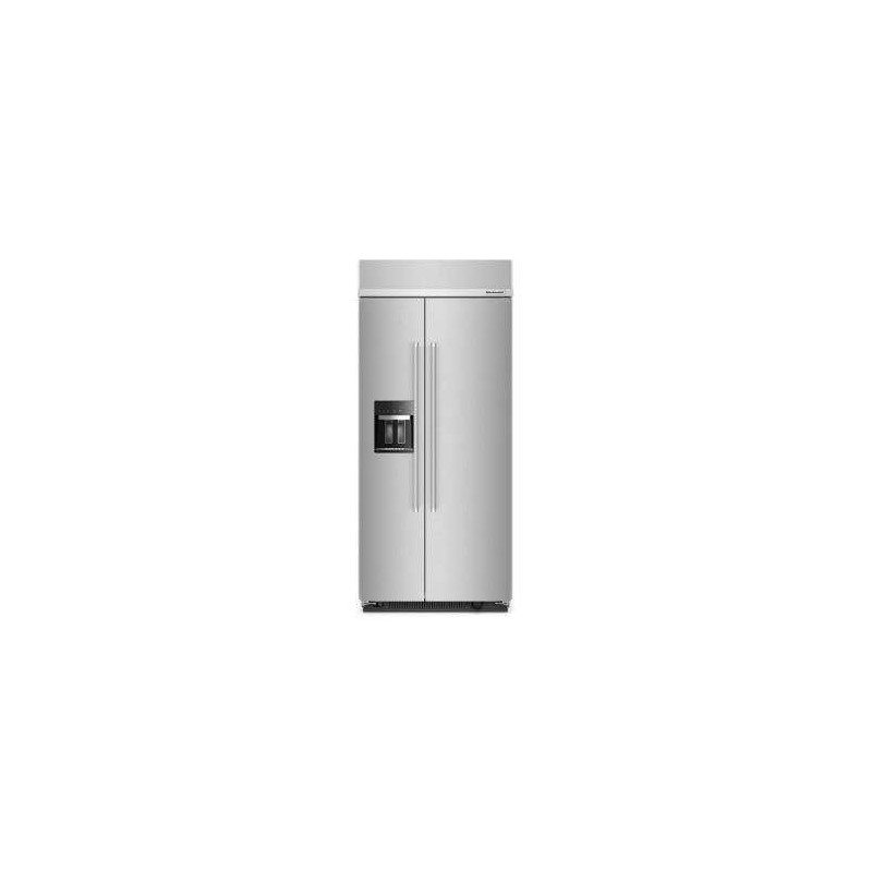 36" Built-In Side-by-Side Refrigerator with Ice and Water Dispenser, 21 cu. ft., Stainless Steel, KitchenAid KBSD706MPS