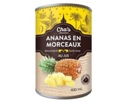 Cha's Organics / 400 ml Fruits biologiques en conserve - Ananas en morceaux