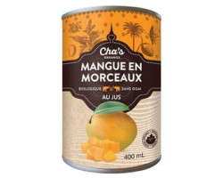 Cha's Organics / 400 ml Fruits biologiques en conserve - Mangue en morceaux