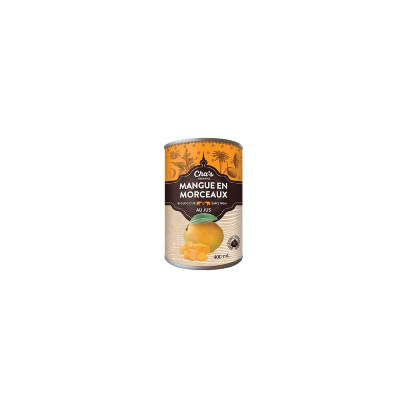 Cha's Organics / 400 ml Fruits biologiques en conserve - Mangue en morceaux