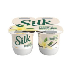 Silk / 4 x 95 ml Yogourt végétal probiotique - Vanille