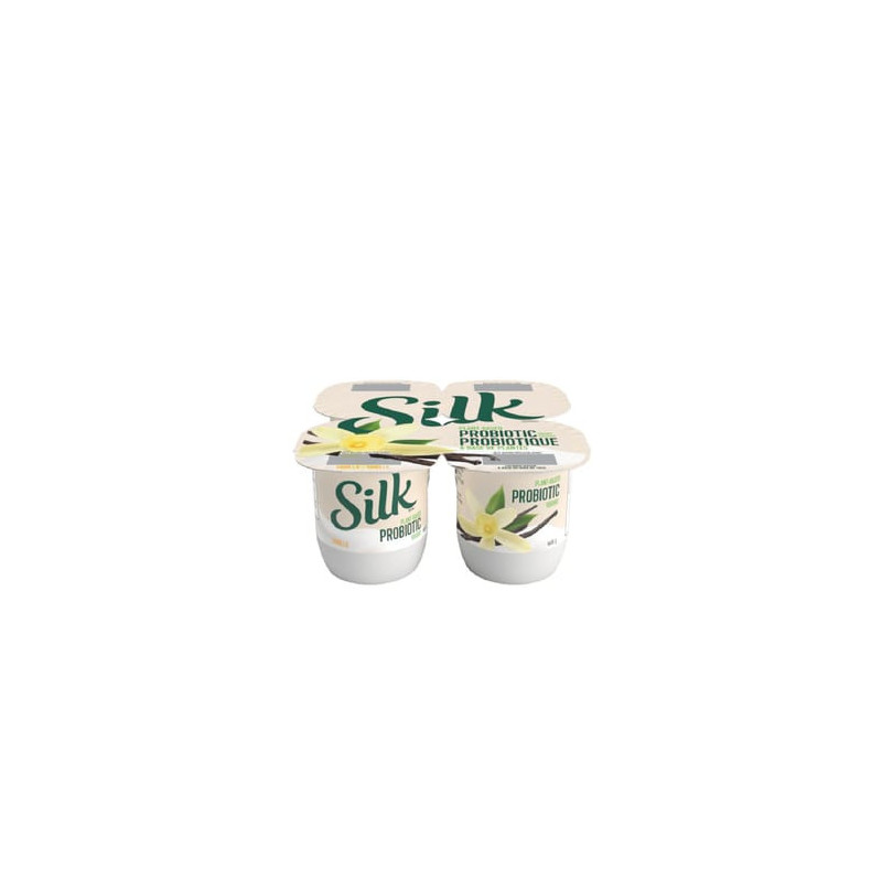 Silk / 4 x 95 ml Yogourt végétal probiotique - Vanille