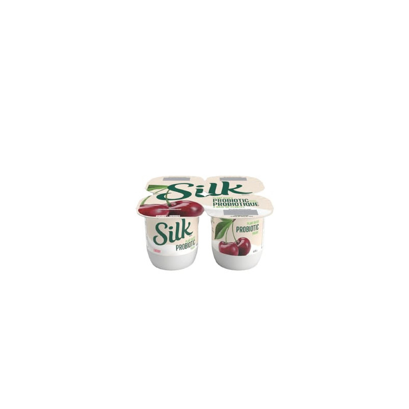 Silk / 4 x 95 ml Yogourt végétal probiotique - Cerise