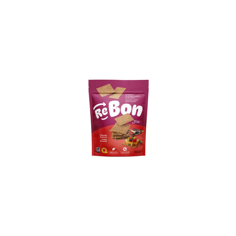 Rebon / 150 g Craquelins de céréales maltées revalorisées -  Chipotle et pavot