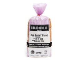 Charbonneau / 600 g Pain biologique au levain - Kamut® blé avec lin et chia