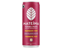 Mateina / 355 ml Boisson énergétique biologique - Yerba mate framboise yuzu