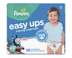 PAMPERS Easy Ups sous-vêtements d'entraînement, taille 6, 4T-5T, 56 unités