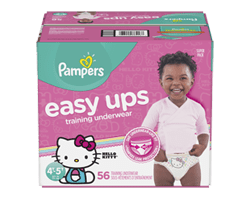 PAMPERS Easy Ups sous-vêtements d'entraînement, taille 6, 4T-5T, 56 unités