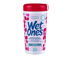 WET ONES Lingettes antibactériennes, 40 unités