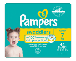 PAMPERS Swaddlers couches pour bébé actif, taille 7, 44 unités