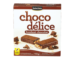 SELECTION Choco Délice barres tendres granola, fondant chocolat, 172 g