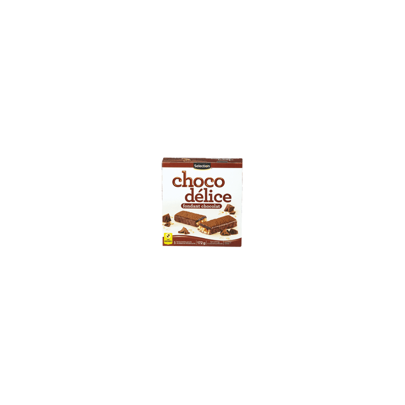 SELECTION Choco Délice barres tendres granola, fondant chocolat, 172 g