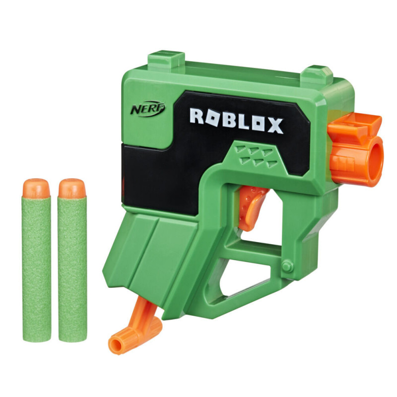 Nerf Roblox Phantom Forces : Boxy Buster, blaster à fléchettes, poignée d'amorçage, 2 fléchettes Nerf Elite, code pour article 