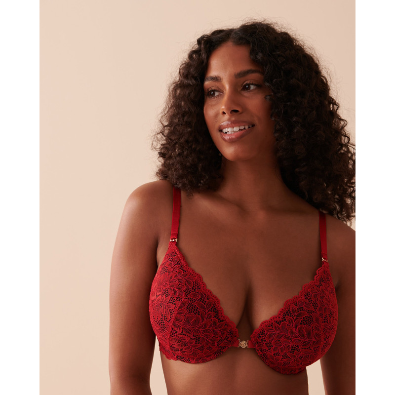 Soutien-gorge doublure légère fermeture avant en dentelle