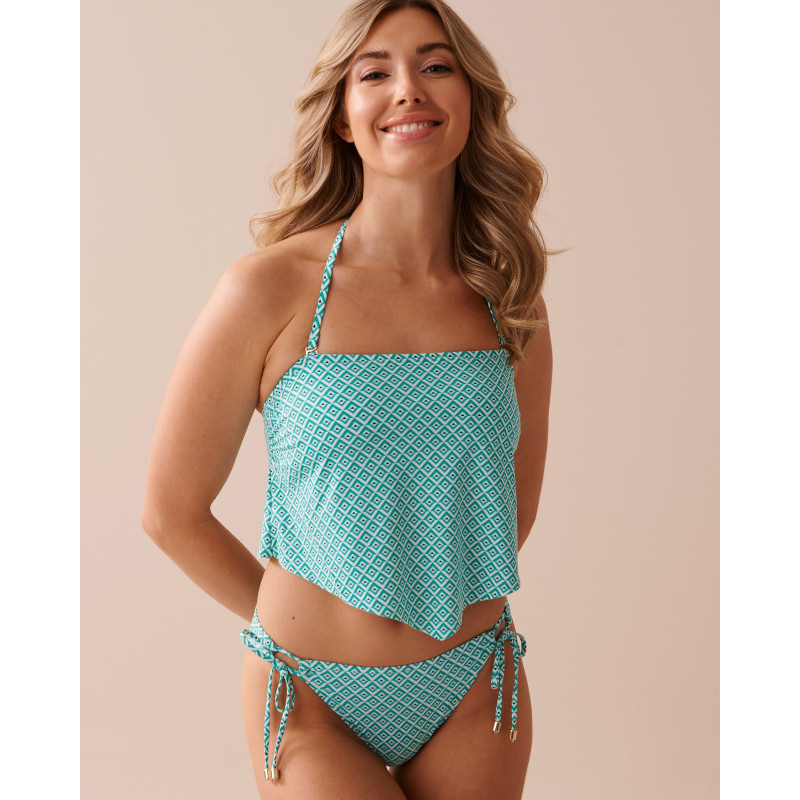 Haut de bikini bandeau foulard GREEN TILE