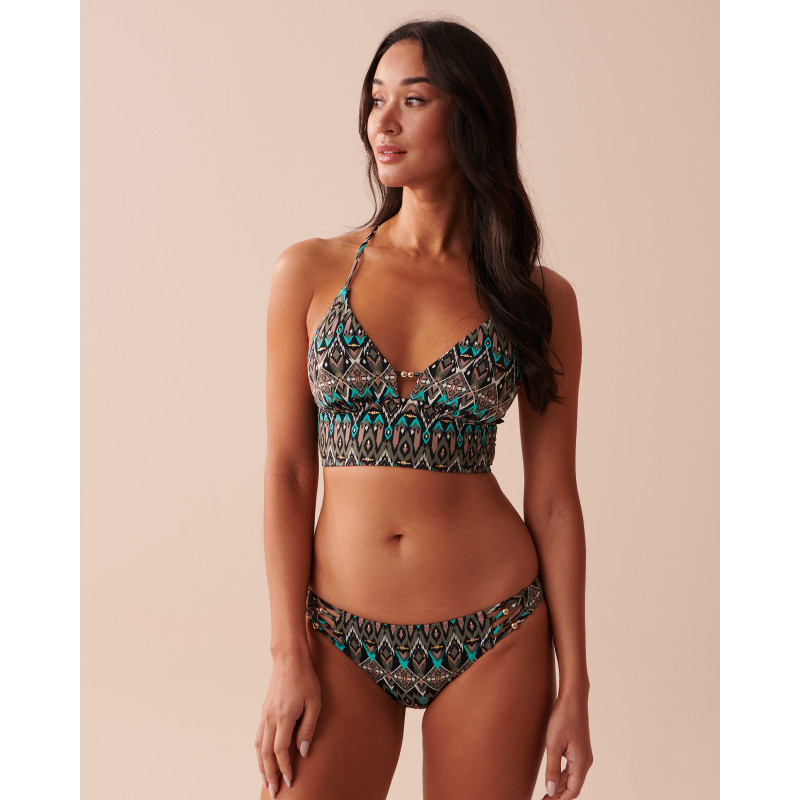 Haut de bikini triangle long BLUE TILE