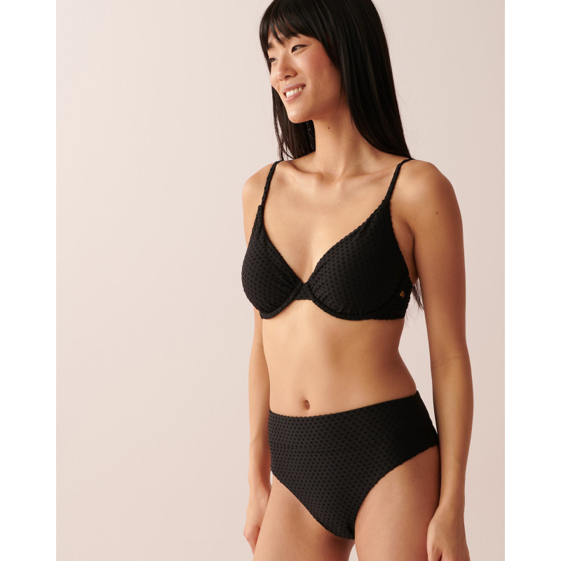 Haut de bikini triangle texturé