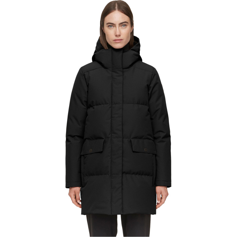 Chloe Hooded Down Winter Coat - Fitted and Straight - Women