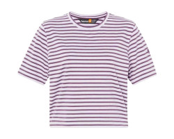 Cropped striped short-sleeved t-shirt - Women