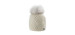 Chevron beanie with recycled fur pompom - Women