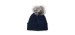 Recycled cashmere and reused fur beanie - Women