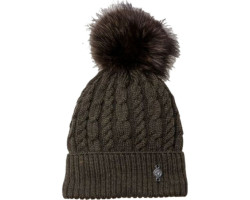 Twisted Beanie with Used Fur Pompom - Women