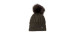 Twisted Beanie with Used Fur Pompom - Women