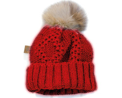 Harricana Tuque Kako avec Pompon en fourrure réutilisée - Femme