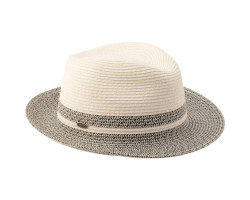 Short two-tone fedora with Fulvio straw detail - Unisex