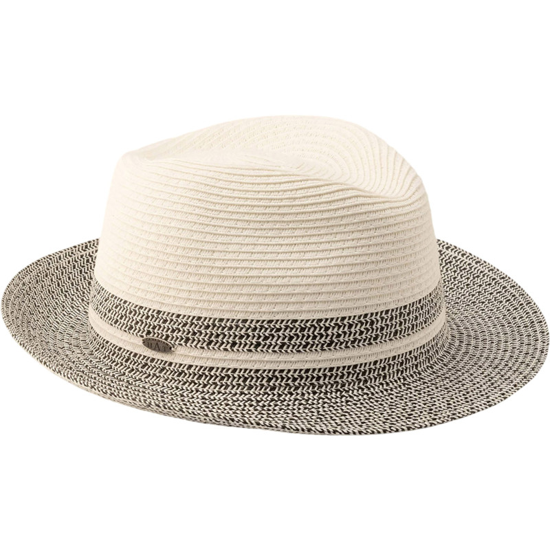 Canadian Hat Fedora court bicolore avec detail de paille Fulvio - Unisexe