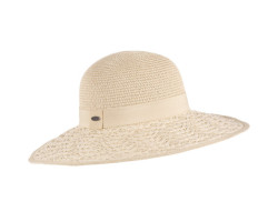 Canadian Hat Chapeau Carlinia Floppy Mix Paille Et Passepoil Ruban - Femme