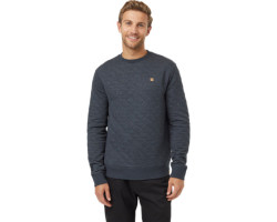 Classic Crew Neck Quilted Fleece Sweater - Men's