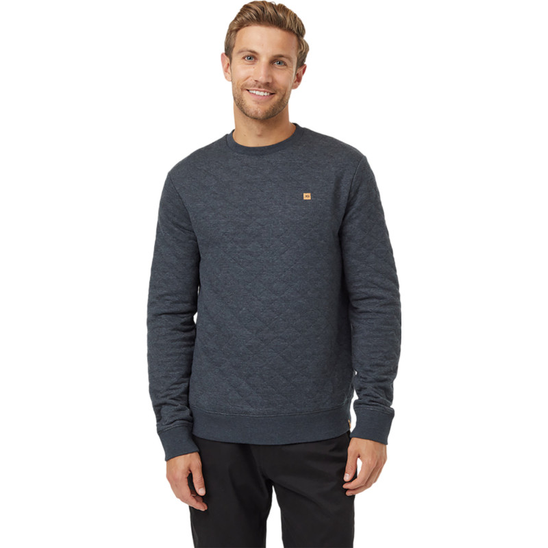 Classic Crew Neck Quilted Fleece Sweater - Men's