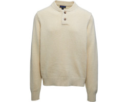 Recycled wool blend button-up sweater - Men's