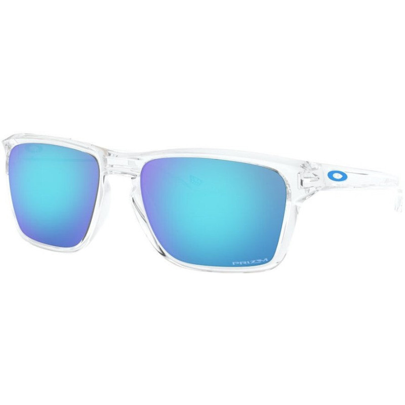 Oakley Lunettes de soleil Sylas - Polished Clear - Lentilles Prizm Sapphire Iridium - Homme