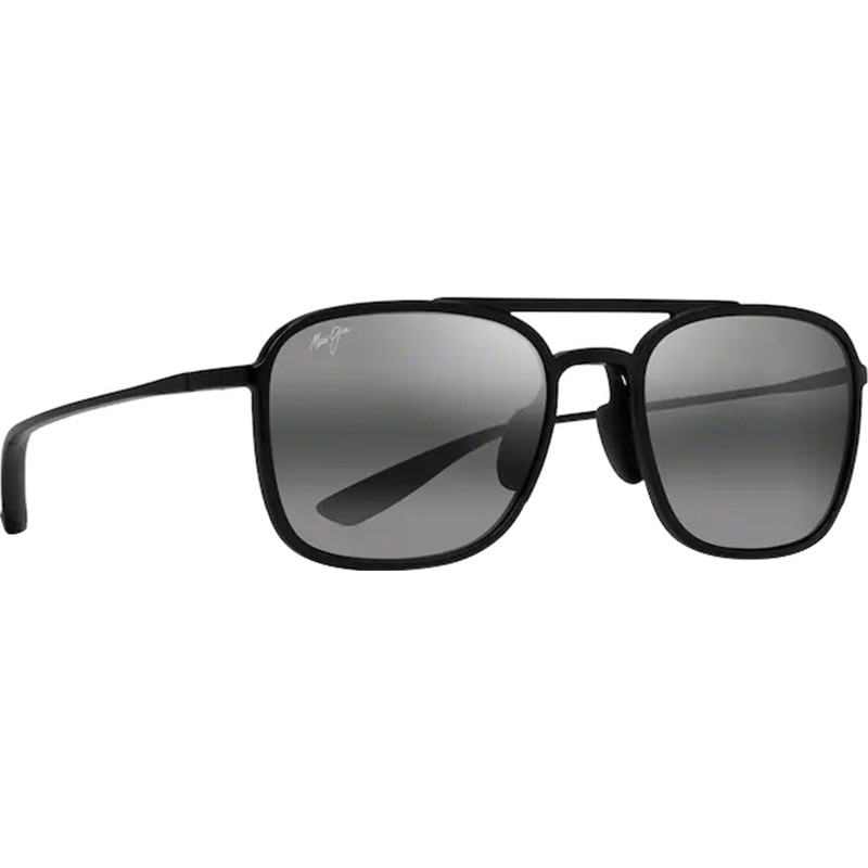 Maui Jim Lunettes de soleil aviateur Keokea - Gloss Black - Lentilles polarisées Neutral Grey