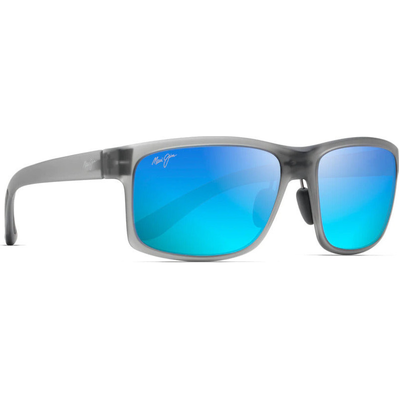 Maui Jim Lunettes de soleil Pokowai Arch - Monture gris mat translucide - Verres polarisés Blue Hawaii