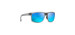 Maui Jim Lunettes de soleil Pokowai Arch - Monture gris mat translucide - Verres polarisés Blue Hawaii