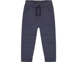 Stretch twill jogging pants with pleats at the knees - Little child