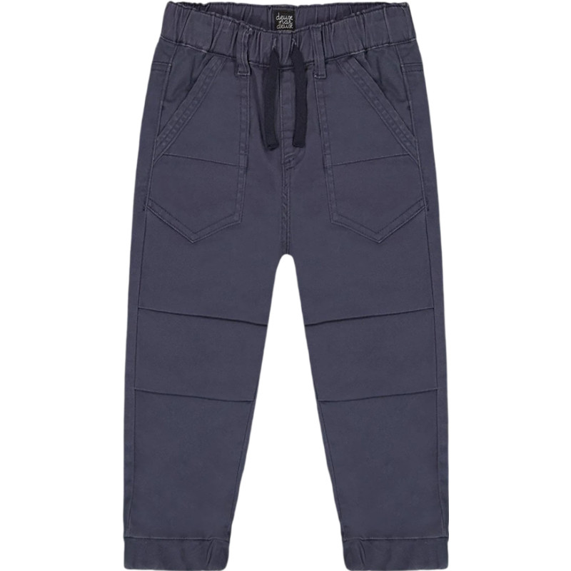 Stretch twill jogging pants with pleats at the knees - Little child