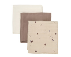 Trio Muslins - Beige/Coffee/Ivory