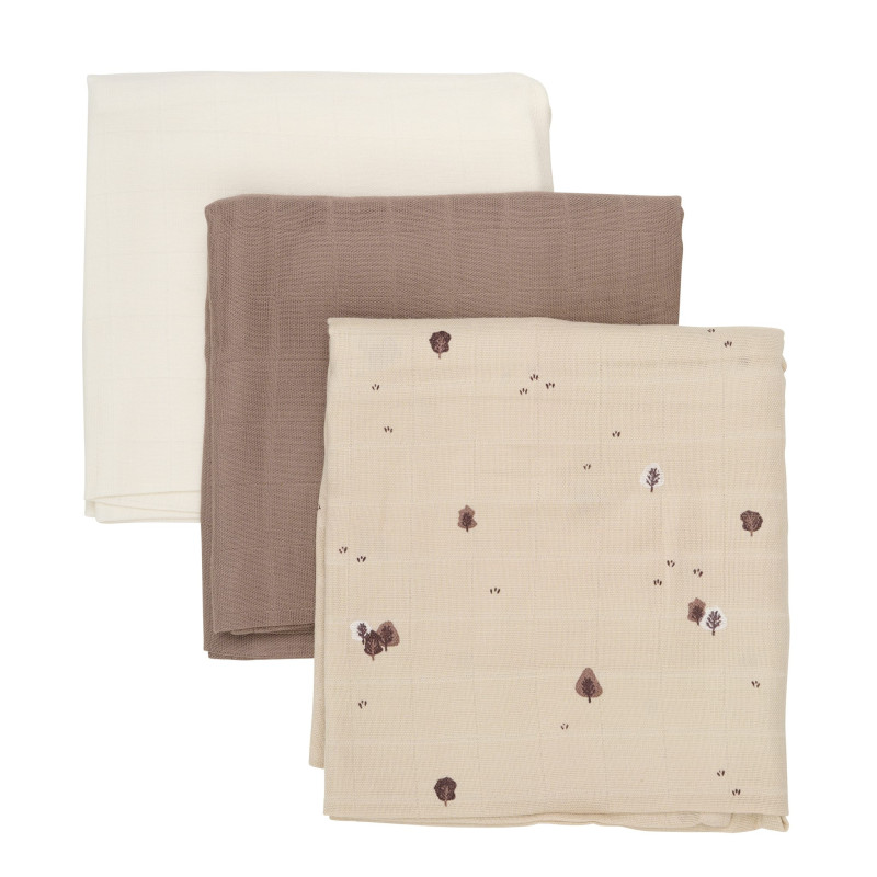 Trio Muslins - Beige/Coffee/Ivory