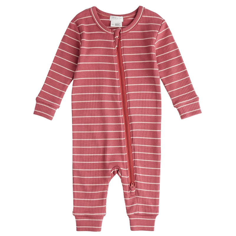 Raspberry Striped Pajamas 0-12 months