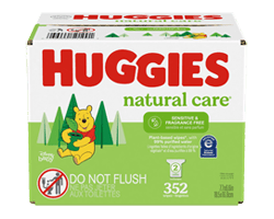 HUGGIES Natural Care lingettes pour bébés pour peau sensible, non parfumées, 352 unités