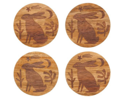 Ensemble de 4 sous-verres en bois