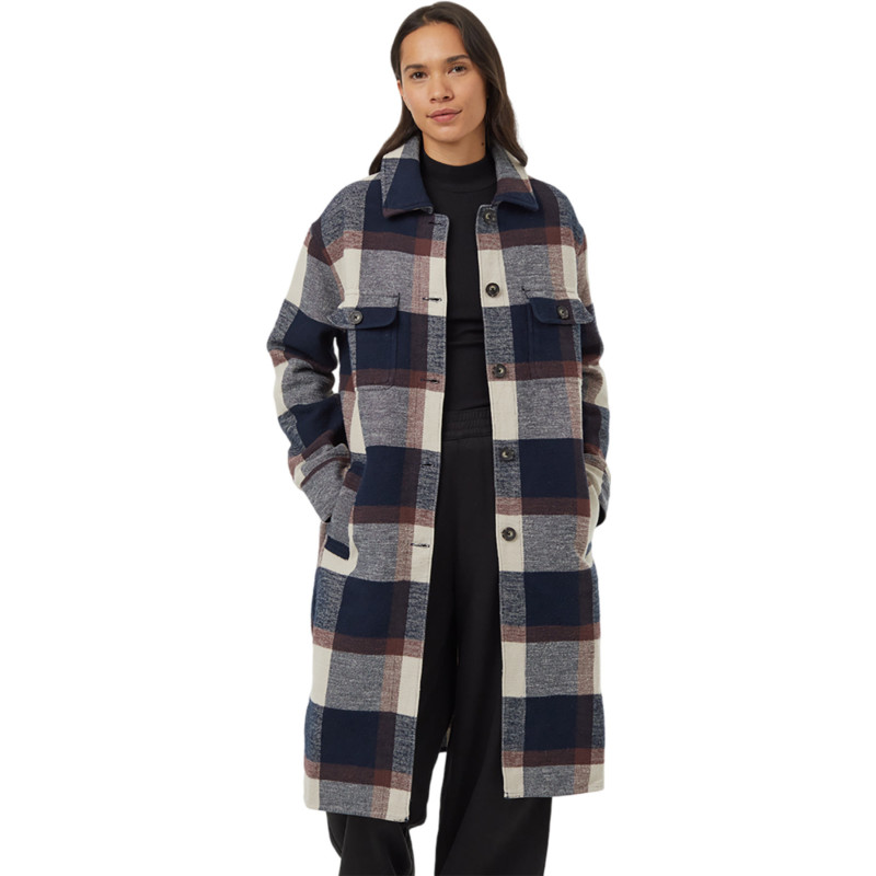 Long thick flannel coat - Women