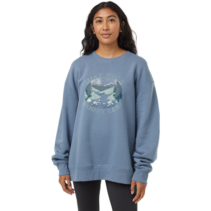 Hike More Oversized Graphic Crew Neck Sweatshirt - Women's